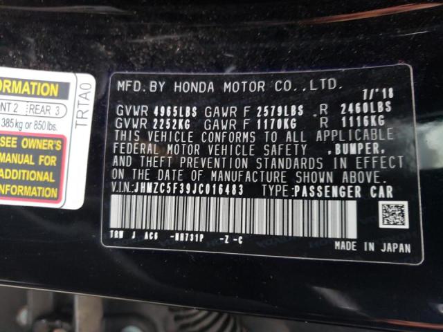 2018 HONDA CLARITY TO JHMZC5F39JC016483