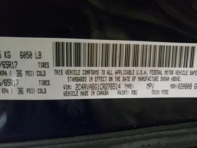 2012 VOLKSWAGEN ROUTAN SE 2C4RVABG1CR276514