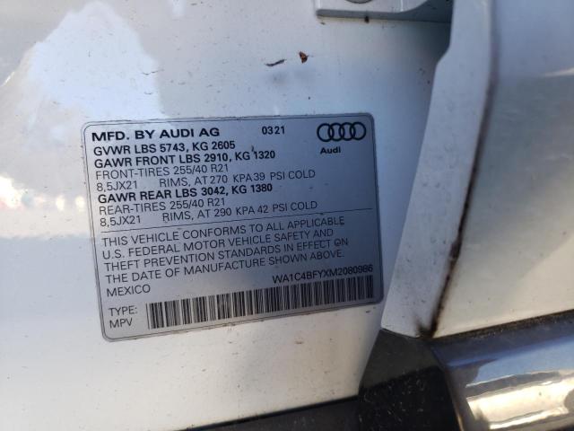 2021 AUDI SQ5 PRESTI WA1C4BFYXM2080986
