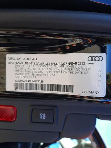 2017 AUDI A4 ULTRA P WAUKMAF49HN043129