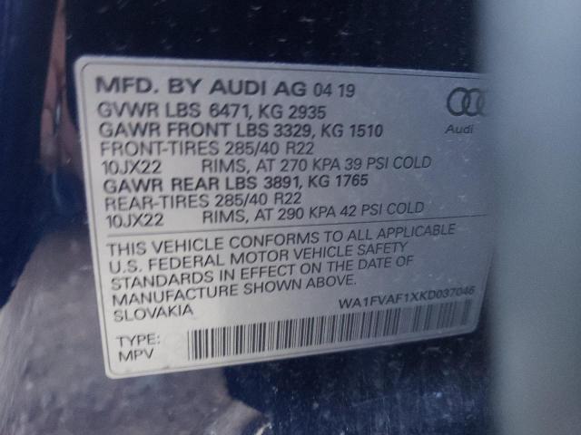 2019 AUDI Q8 PRESTIG WA1FVAF1XKD037046