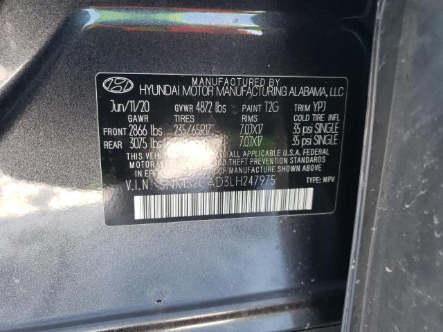 2020 HYUNDAI SANTA FE 5NMS2CAD3LH247975