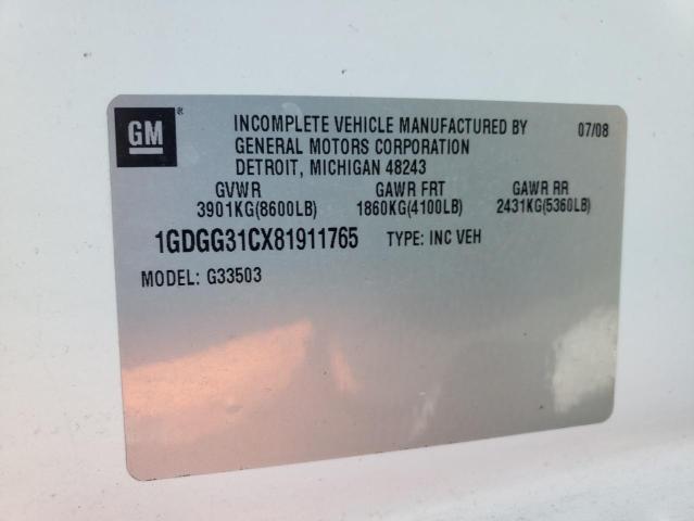 1GDGG31CX81911765 GMC Savana Cutaway G3500