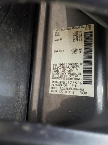 2020 NISSAN MAXIMA SR 1N4AA6EV2LC373526