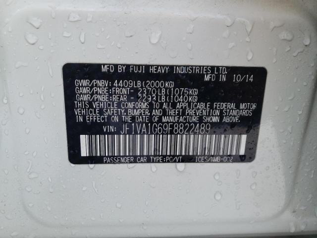 2015 SUBARU WRX LIMITE JF1VA1G69F8822489