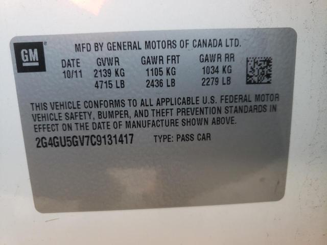 2012 BUICK REGAL PREM 2G4GU5GV7C9131417