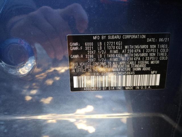 2021 SUBARU ASCENT LIM 4S4WMAPD3M3458645