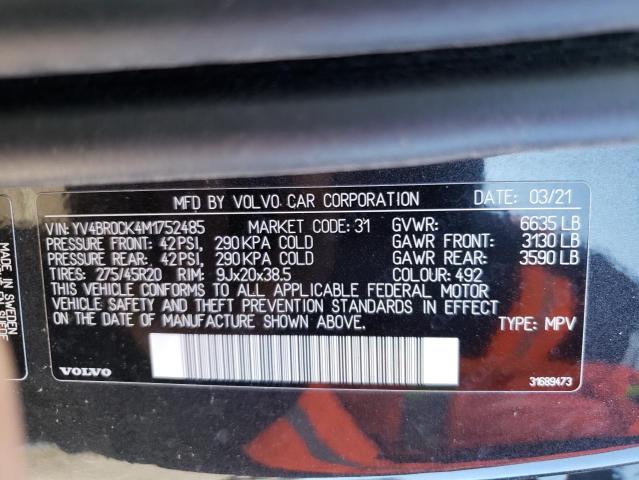 YV4BR0CK4M1752485 Volvo XC90 T8 RE