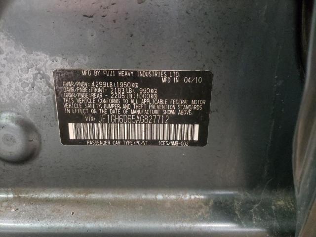 2010 SUBARU IMPREZA OU JF1GH6D65AG827712