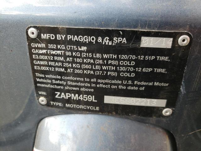 2014 VESPA GTS 300 SU ZAPM459L3E5802213