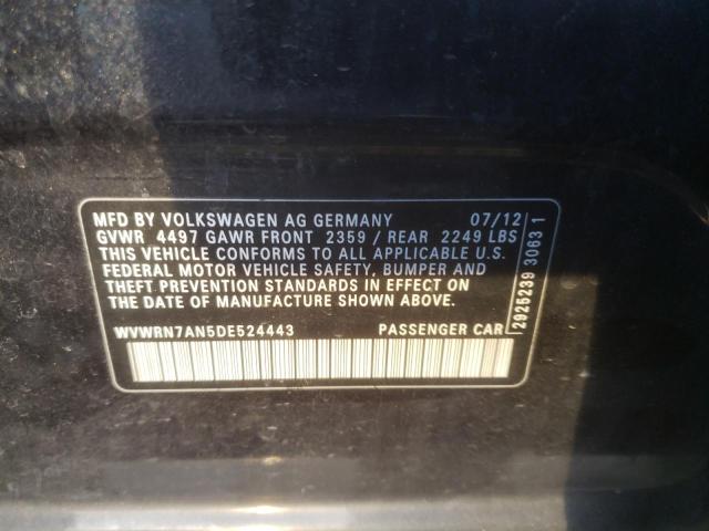 2013 VOLKSWAGEN CC LUXURY WVWRN7AN5DE524443