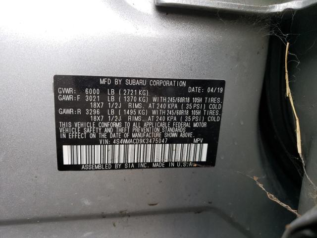 2019 SUBARU ASCENT PRE 4S4WMACD9K3475047