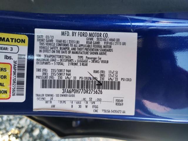 2013 FORD FUSION SE - 3FA6P0H77DR275626