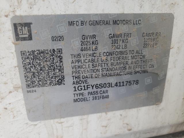 2020 CHEVROLET BOLT EV LT 1G1FY6S03L4117578