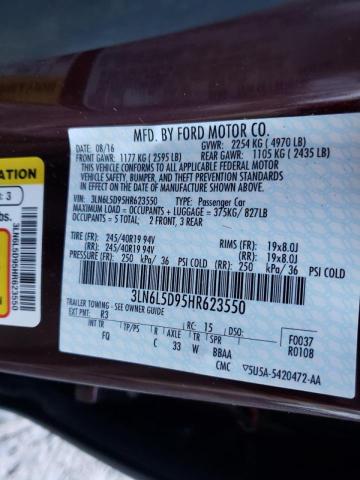 2017 LINCOLN MKZ SELECT 3LN6L5D95HR623550