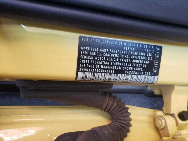 2013 VOLKSWAGEN BEETLE 3VWHX7AT6DM646188