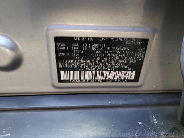 2014 SUBARU OUTBACK 2. - 4S4BRBLC2E3309678