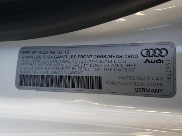 2012 Audi A7 Premium Plus VIN: WAUYGAFC9CN131065 Lot: 31003862