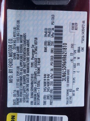 2017 LINCOLN MKZ SELECT 3LN6L5D96HR621810
