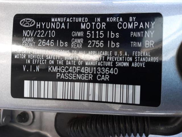 2011 HYUNDAI GENESIS 4. KMHGC4DF4BU133640