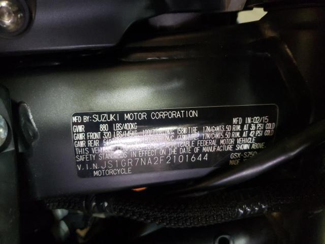 2015 SUZUKI GSX-S750 JS1GR7NA2F2101644