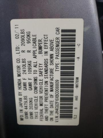 2011 ACURA TSX JH4CU2F6XBC008809