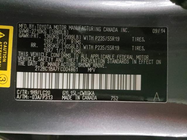 2015 LEXUS RX 450H 2T2BC1BA7FC004861