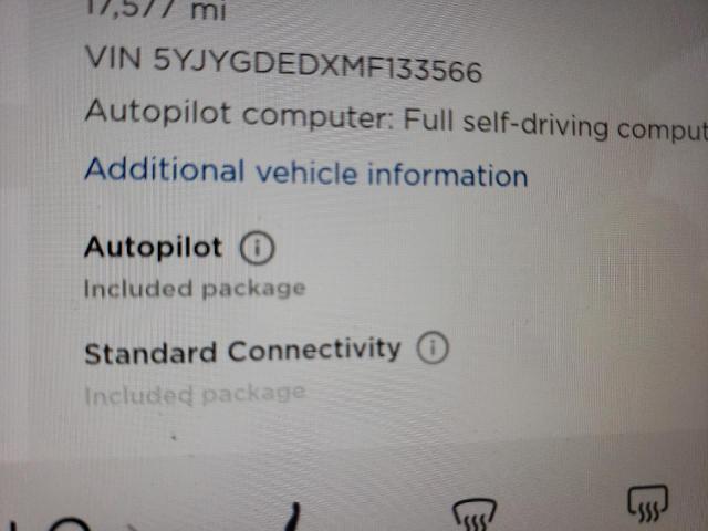 2021 TESLA MODEL Y 5YJYGDEDXMF133566