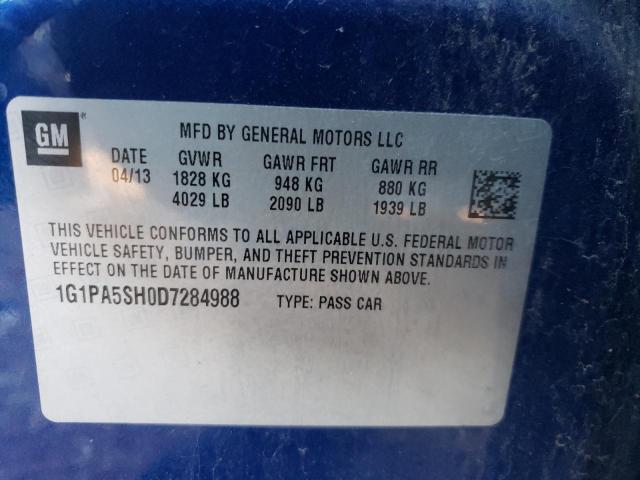 1G1PA5SH0D7284988 Chevrolet Cruze Ls 2013. Фото: 9
