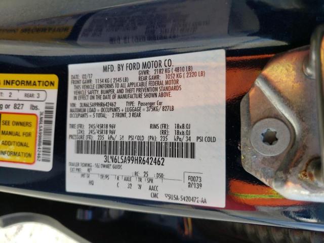 2017 LINCOLN MKZ PREMIE 3LN6L5A99HR642462