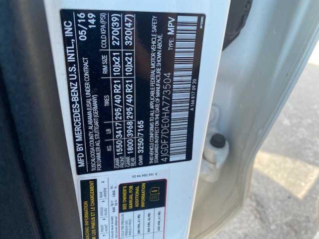 2017 MERCEDES-BENZ GLS 550 4M 4JGDF7DE0HA773504