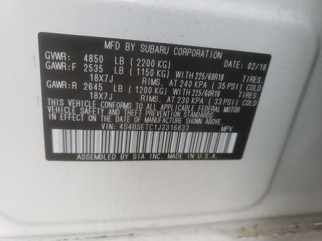 2018 SUBARU OUTBACK TO 4S4BSETC1J3316833