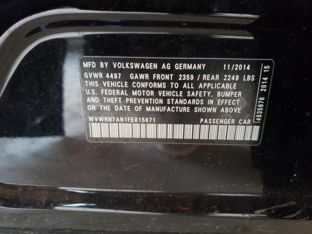 2015 VOLKSWAGEN CC EXECUTI WVWRN7AN1FE815671