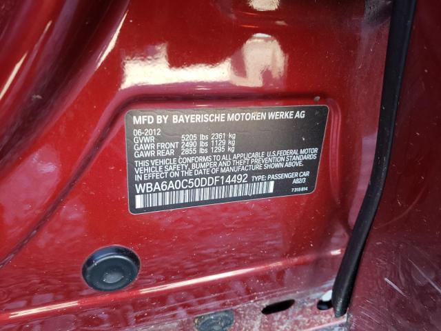 2013 BMW 640 I WBA6A0C50DDF14492