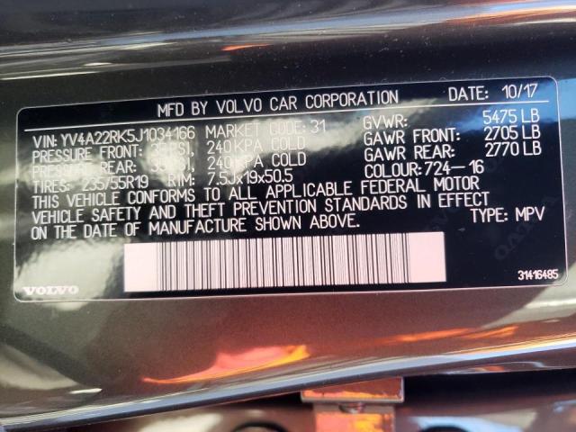 2018 VOLVO XC60 T6 MO YV4A22RK5J1034166