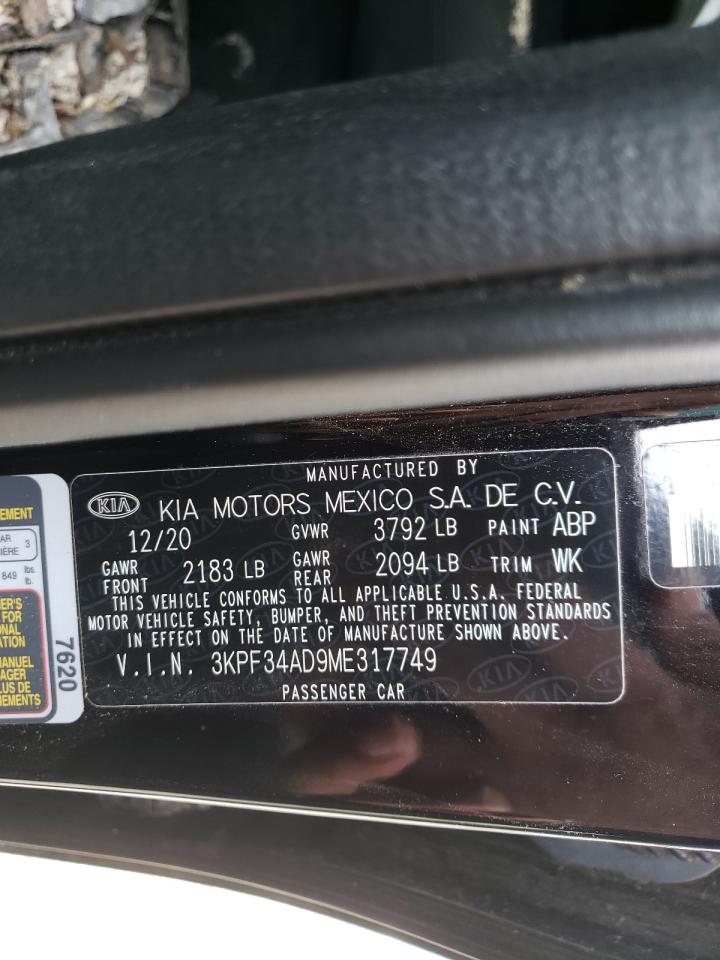 2021 Kia Forte Gt Line VIN: 3KPF34AD9ME317749 Lot: 31065122
