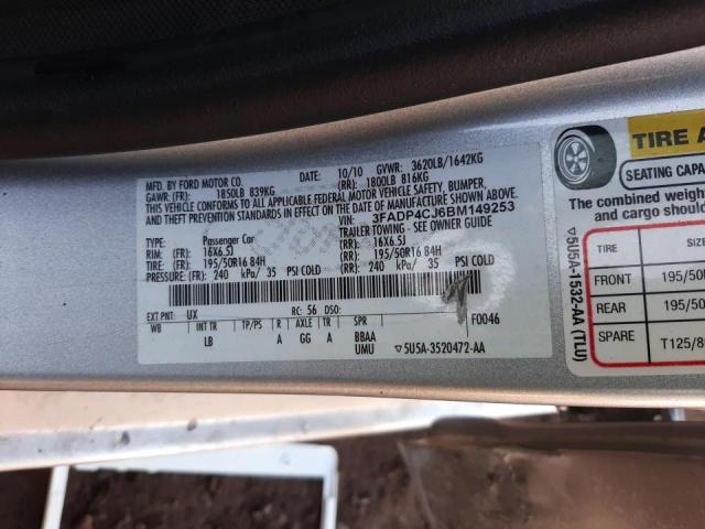 2011 FORD FIESTA SEL 3FADP4CJ6BM149253