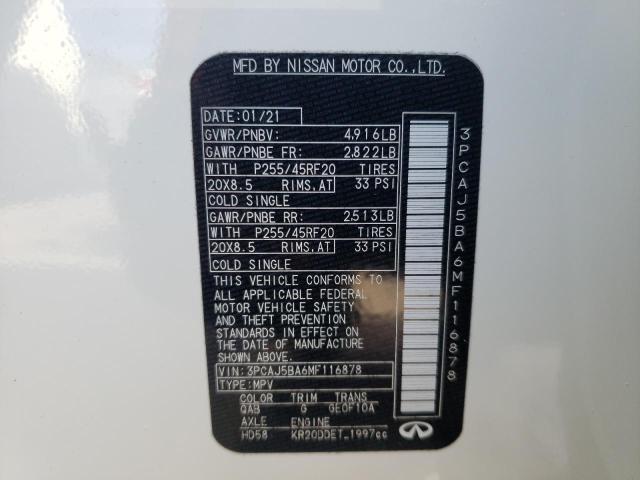 2021 INFINITI QX50 LUXE 3PCAJ5BA6MF116878