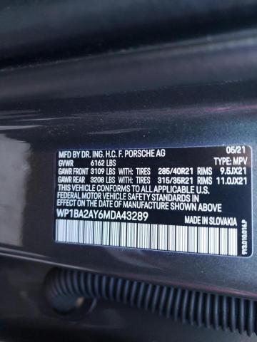 2021 PORSCHE CAYENNE CO WP1BA2AY6MDA43289