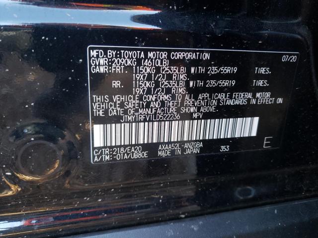 2020 TOYOTA RAV4, JTMY1RFV1LD522236 - 10