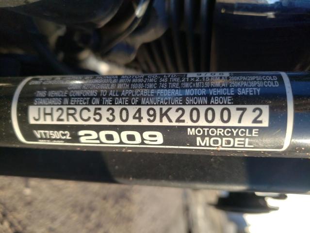 2009 HONDA MOTORCYCLE JH2RC53049K200072