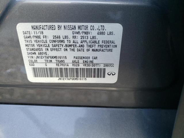 2019 INFINITI Q50 LUXE JN1EV7AP6KM516115