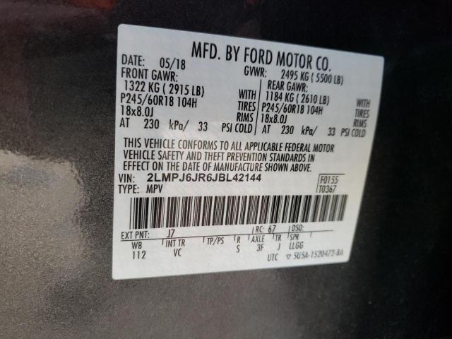 2018 LINCOLN MKX PREMIE 2LMPJ6JR6JBL42144