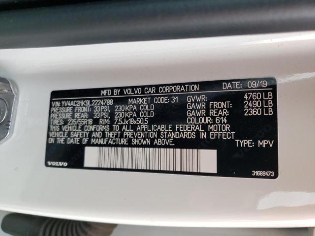 2020 VOLVO XC40 T4 MO YV4AC2HK9L2224788
