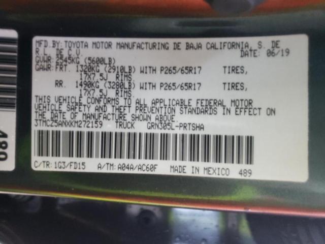 3TMCZ5ANXKM272159 Toyota Tacoma Dou 2019. Фото: 9