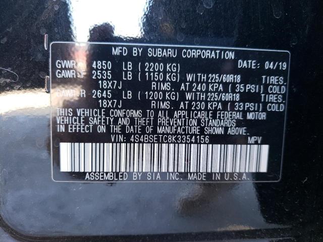 2019 SUBARU OUTBACK TO 4S4BSETC8K3354156