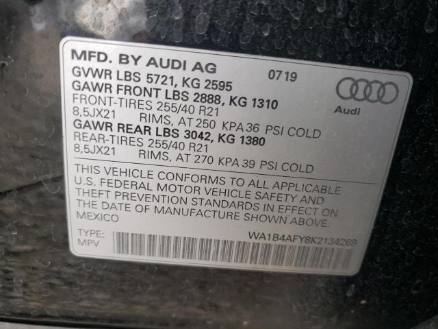 2019 AUDI SQ5 PREMIU WA1B4AFY8K2134269