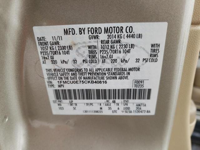 2012 FORD ESCAPE LIM 1FMCU0E75CKB40816