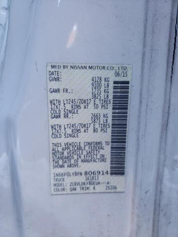 2015 NISSAN NV 2500 1N6BF0LY8FN806914