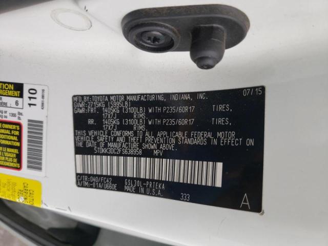 2015 TOYOTA SIENNA VAN 5TDKK3DC2FS638958
